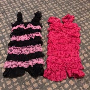 2 boutique lace rompers.